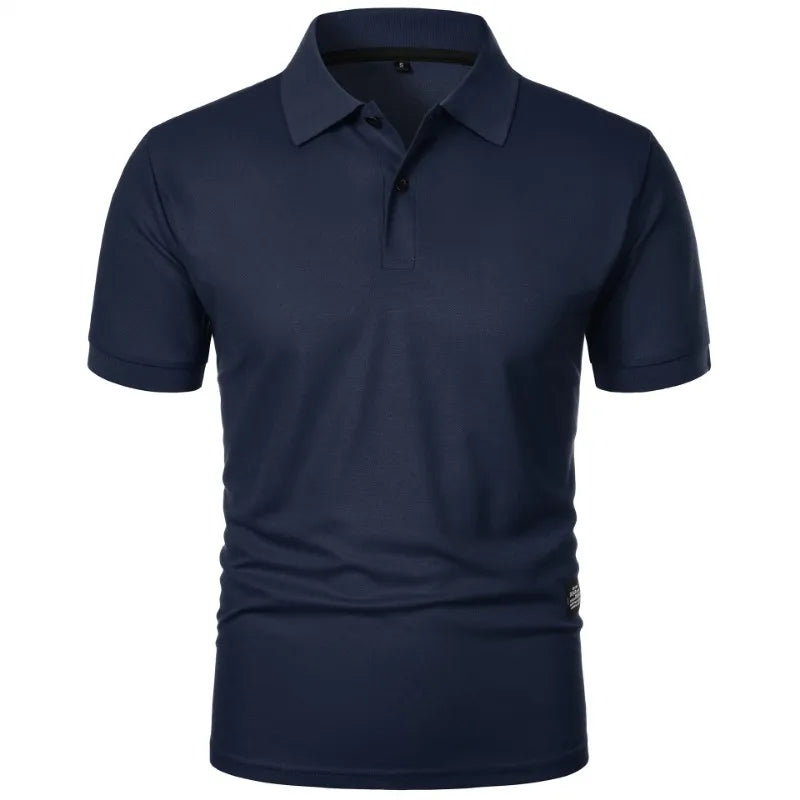 New Solid Color Polo Shirt Men's Short Sleeve Button Tshirts Lapel Lightweight Streetwear Sport Casual Tops