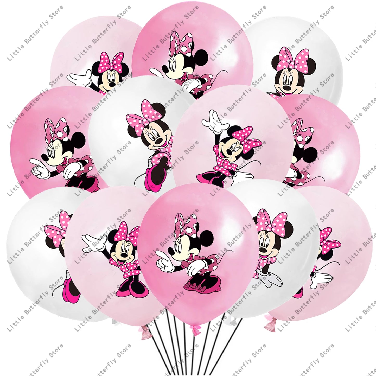 Disney 10/20/30pcs 12 Inch Pink Minnie Mouse Latex Balloon Party Supplies Party Balloon Balloons for Birthday Party Decorations