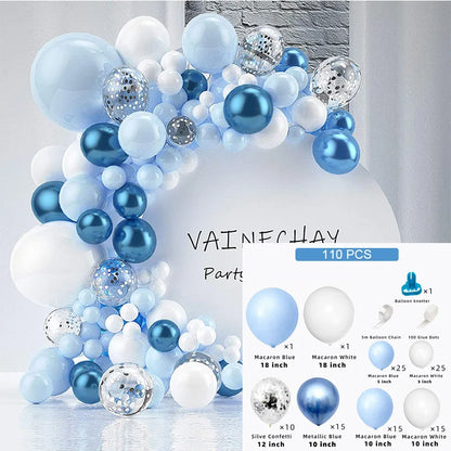 1Set Latex Blue Balloon Wedding Happy Birthday Party Christmas Holiday Anniversary Valentine's Day Graduation New Year Decor