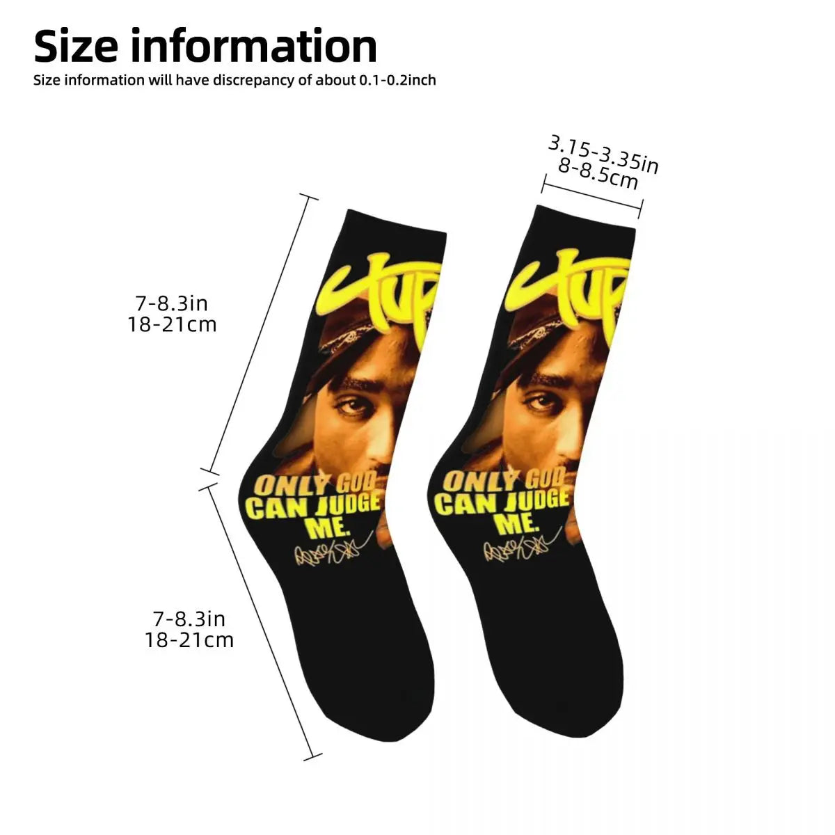 Tupac Only God Can Judge Me 90s Vintage Socks Men Women Funny Happy 2pac Socks Hip Hop Spring Summer Autumn Winter Socks Gifts