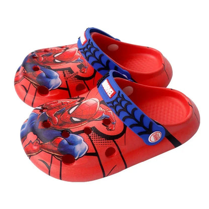 Disney Children's Slippers Summer Boys Spiderman Slipper Anti-slip Hole Kids Beach Shoes Soft Bottom Toddler Home Slipper