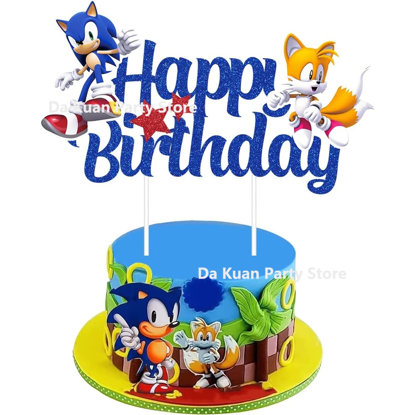 Sonic the Hedgehog Party Supplies Boys Birthday Party Paper Tableware Cake Topper Cupcake Decor Baby Shower Party Decorations