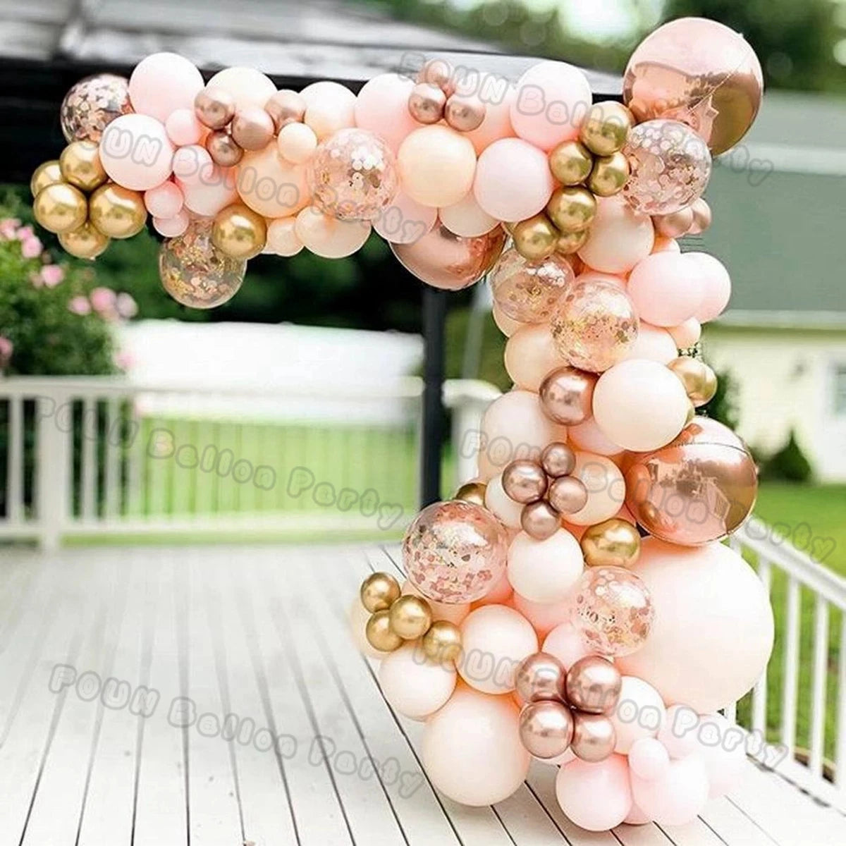 Rose Gold Balloons Garland Arch Kit White Confetti Birthday Baloon Deco Women Girls Engagement Wedding Birthday Party Decoration