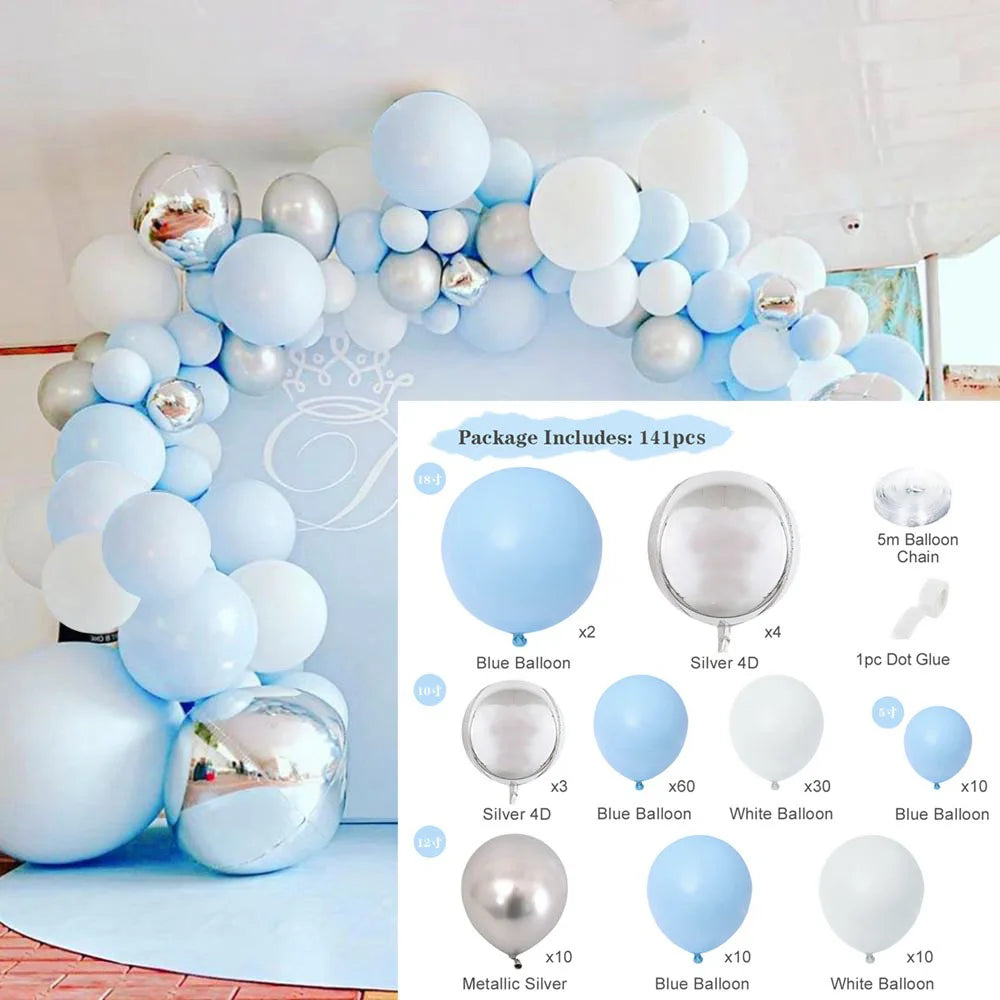 1Set Latex Blue Balloon Wedding Happy Birthday Party Christmas Holiday Anniversary Valentine's Day Graduation New Year Decor