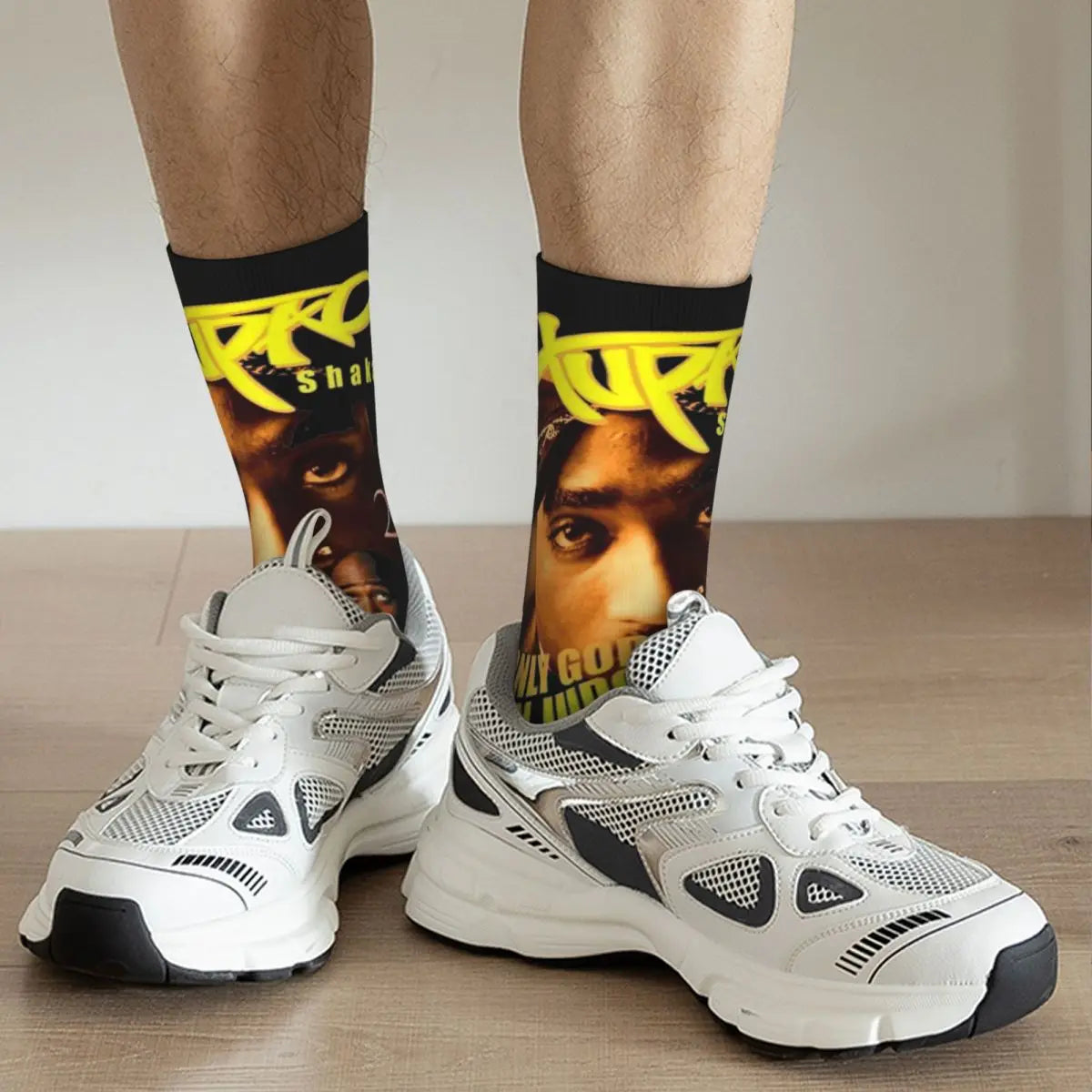 Tupac Only God Can Judge Me 90s Vintage Socks Men Women Funny Happy 2pac Socks Hip Hop Spring Summer Autumn Winter Socks Gifts