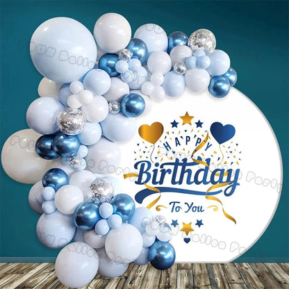 Blue Balloons Arch Kit Metallic Blue Confetti Balloon Garland Birthday Party Decorations Baby Shower Baptism Wedding Theme Decor