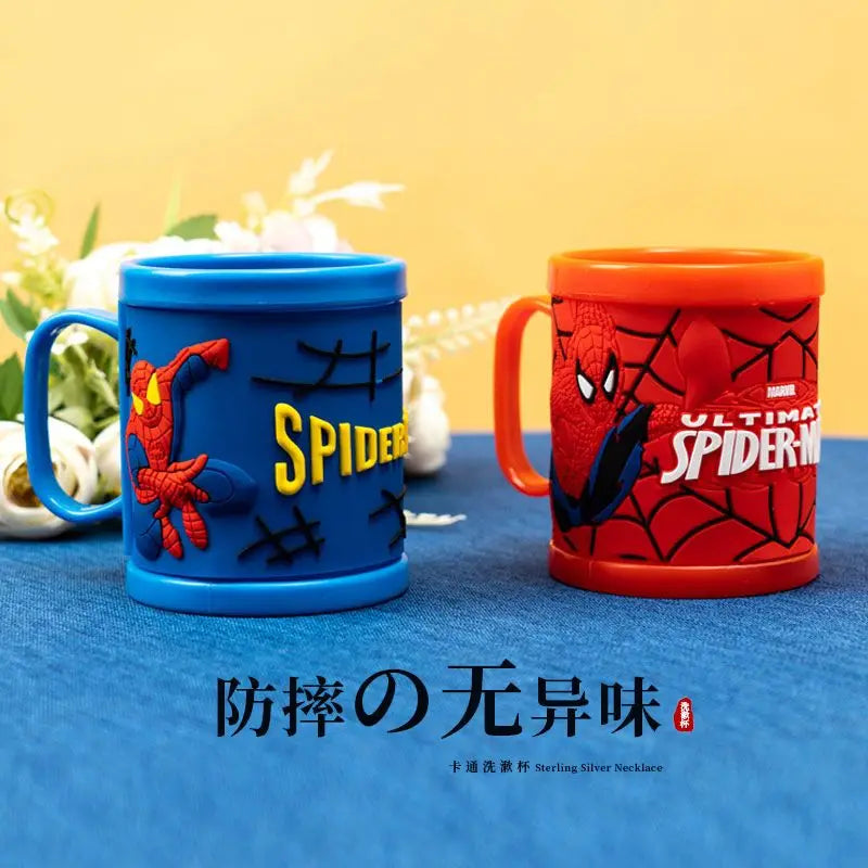 Marvel Spiderman children's new Korean version of animation personality creative cartoon cute shape anti-fall plastic wash cup