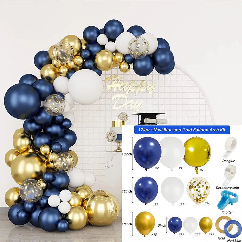 1Set Latex Blue Balloon Wedding Happy Birthday Party Christmas Holiday Anniversary Valentine's Day Graduation New Year Decor