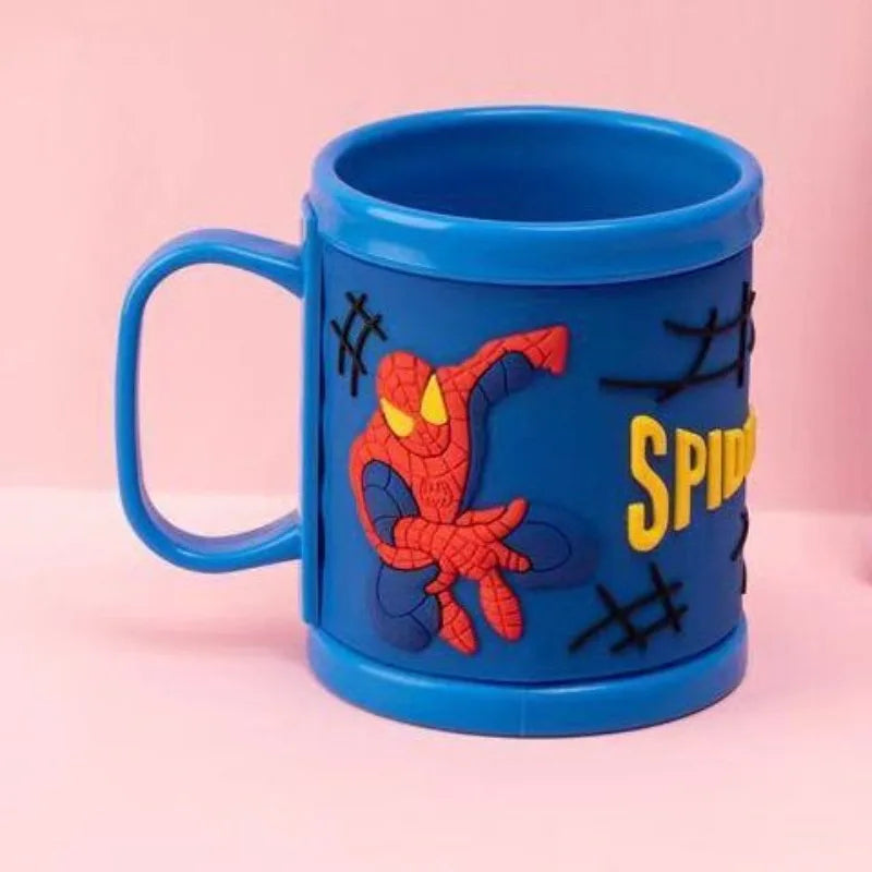 Marvel Spiderman children's new Korean version of animation personality creative cartoon cute shape anti-fall plastic wash cup